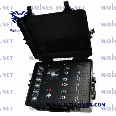 DC12V 4G 3G 2G 5G WiFi 2.4G/5GHZ GPSL1-L5の携帯無線電話5Gの妨害機へのUHF/VHFの妨害機の電源220V