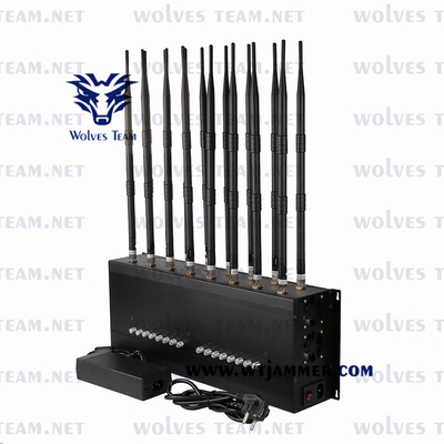 調節可能な高い発電すべての携帯電話信号の妨害機42W WIFI VHF UHF GPS 3G 4G 5G