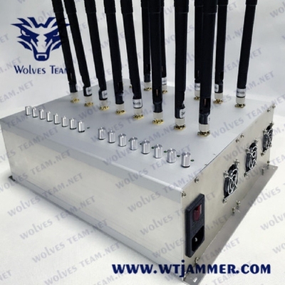 調節可能な高い発電すべての携帯電話信号の妨害機42W WIFI VHF UHF GPS 3G 4G 5G