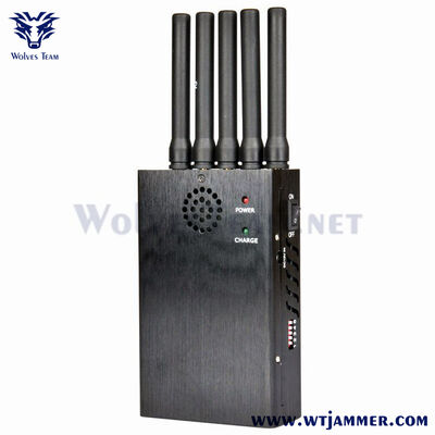 購入 5チャネルポータブルGPS/2G/3G/4G/WiFi信号妨害器 オンライン製造