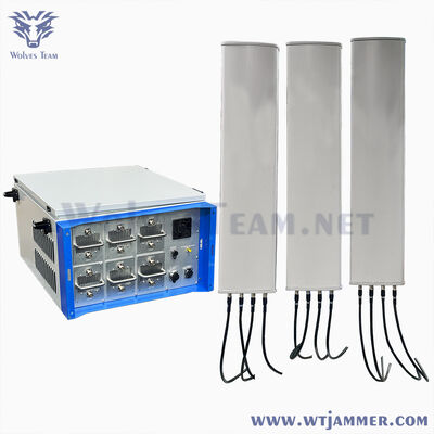 買う 防衛装備品用 300W 12チャンネル 防水屋外シグナルジャマー ドローン信号妨害装置 オンライン製造