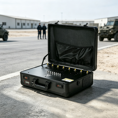 買う タクティカル・ブリーフケース型 屋外信号抑制器 バッテリー内蔵 調整可能なチャネルと電源 フィールド法執行任務 オンライン製造