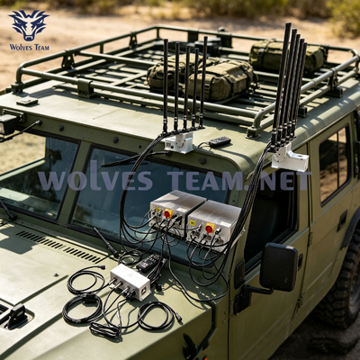 買う 屋根設置型車両搭載型対ドローン（UAV）保護装置 マルチバンド妨害機能（ドローンWiFi 2.4G/5.8G および GPS） 砂漠環境対応 堅牢設計 安定動作 VIP護送隊セキュリティ用 オンライン製造