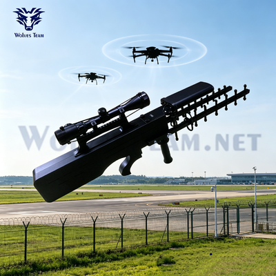 買う 高品質の携帯型反無人機RF弾圧銃 武装勢力や法執行機関のための効果的カバー:最大500メートル オンライン製造