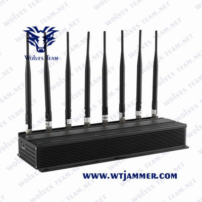 デスクトップの全方向性アンテナの調節可能で強力な携帯電話信号Jammer/UHF VHF GSM 5G信号の妨害機
