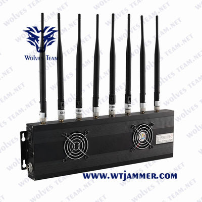 デスクトップの全方向性アンテナの調節可能で強力な携帯電話信号Jammer/UHF VHF GSM 5G信号の妨害機