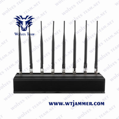 デスクトップの全方向性アンテナの調節可能で強力な携帯電話信号Jammer/UHF VHF GSM 5G信号の妨害機