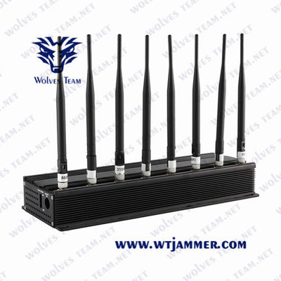 デスクトップの全方向性アンテナの調節可能で強力な携帯電話信号Jammer/UHF VHF GSM 5G信号の妨害機