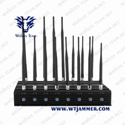 複数のバンド14チャネルの細胞携帯電話信号の妨害機のWiFiのブロッカーUHF VHF 3G 4G 5Gの電話信号の妨害機