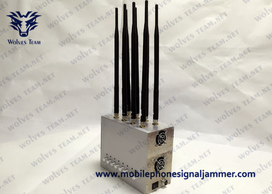 WiFi GPS GSM CDMA 3G 4G 5Gの妨害機を妨げる調節可能な携帯電話信号の妨害機の高い発電8のアンテナ100メートル