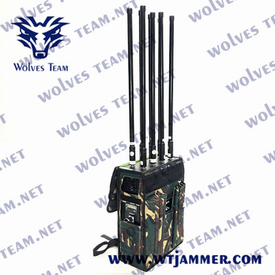 軍のバックパック90W GPS WIFI 5.8Gの無人機信号の妨害機