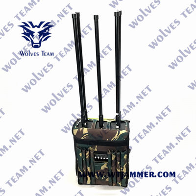 軍のバックパック90W GPS WIFI 5.8Gの無人機信号の妨害機