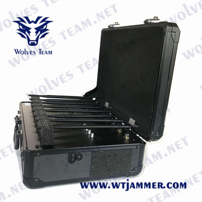EIRP 15W携帯用信号の妨害機150m GSM 3G 4G 5Gのハンドバッグ15Kg