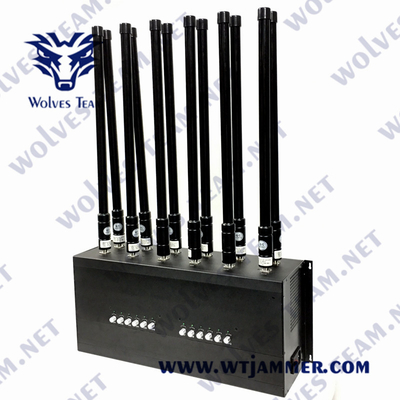 DCS GSM GPS WIFI UHF VUHの妨害機CDMA 24W 12のアンテナ卓上