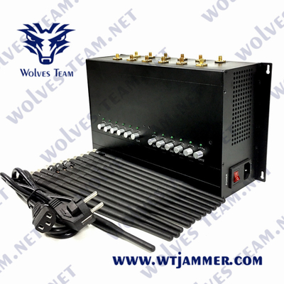 DCS GSM GPS WIFI UHF VUHの妨害機CDMA 24W 12のアンテナ卓上