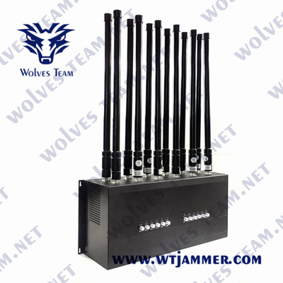 DCS GSM GPS WIFI UHF VUHの妨害機CDMA 24W 12のアンテナ卓上