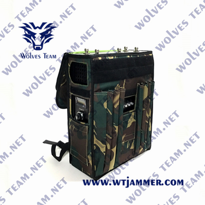 6つのバンドは信号の妨害機GSMを80ワット軍隊のための携帯用信号の妨害機Backpack