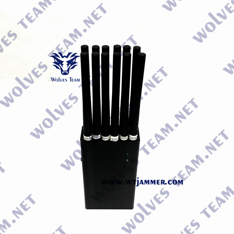 3G 4G 5G WiFi UHF VHF GPS Lojackのためのリモート・コントロール電話信号のブロッカー12アンテナ