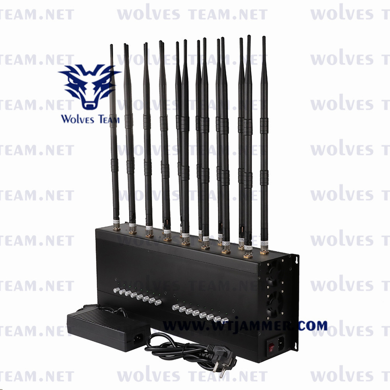 調節可能な高い発電すべての携帯電話信号の妨害機42W WIFI VHF UHF GPS 3G 4G 5G