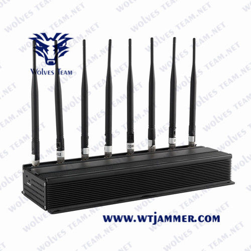 デスクトップの全方向性アンテナの調節可能で強力な携帯電話信号Jammer/UHF VHF GSM 5G信号の妨害機