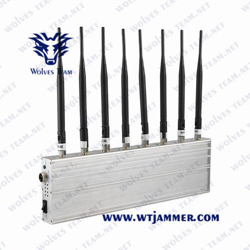 GSM 3G 4G GPS WiFi Lojack 8は18W 40mの携帯電話の妨害機にバンドを付けます
