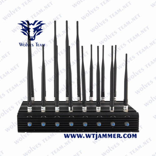 複数のバンド14チャネルの細胞携帯電話信号の妨害機のWiFiのブロッカーUHF VHF 3G 4G 5Gの電話信号の妨害機