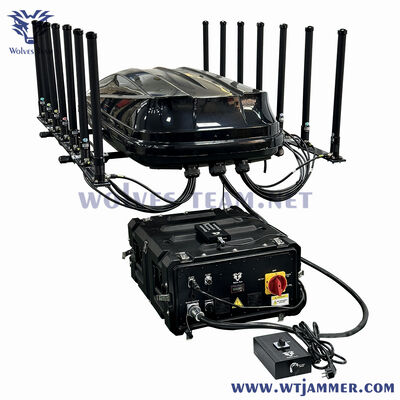 8 つの独立した RF チャンネル 400W 防水車両ジャマー |法執行機関および緊急現場管理向け