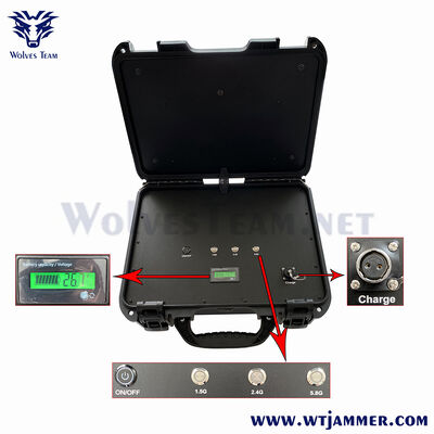 Portable Suitcase 20-1000MHz DDS Programmble Signal Jammer LED Display Software Control