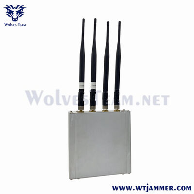 4アンテナデスクトップジャマーアルミニウム合金信号ブロッカーデバイス、会議および機密オフィス用
