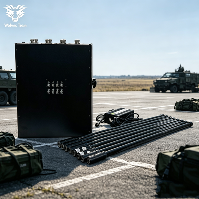 300Meters Portable 8-Band 160W Wireless Signal Jammer with Omni-Directional Antennas and Built-In Rechargeable Battery for Law Enforcement And Armed Forces Tactical Missions